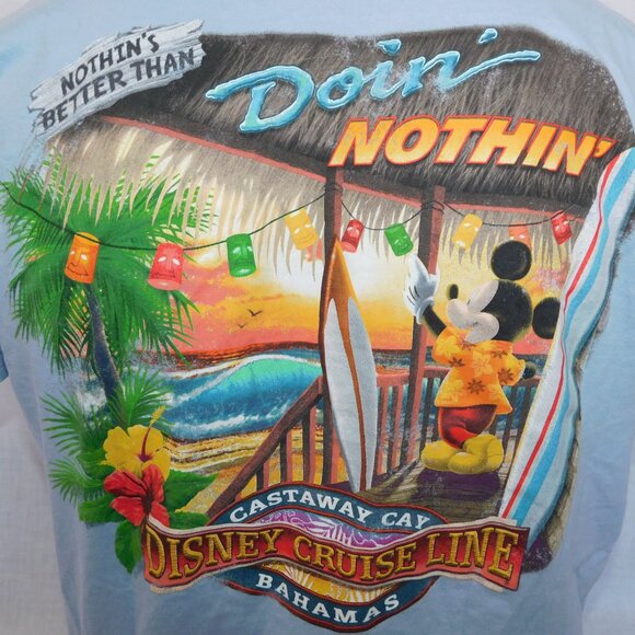 Disney Cruise Line Castaway Cat Bahamas Mens XL T Shirt Doin Nothin Mickey Mouse - Picture 9 of 9